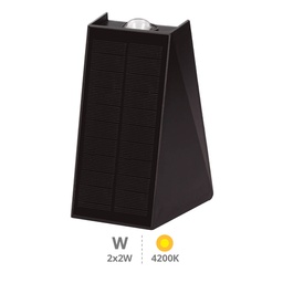 [200210021] Aplique solar LED Jankia 2 x 2 W 4200 K Negro