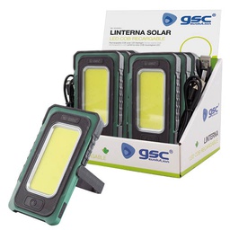 [201840001] Solar LED COB flashlight rechargeable 360LM - 6pcs display box