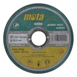 [502002001] Pack 10 discos de corte de acero inoxidable 115x1x22.23mm