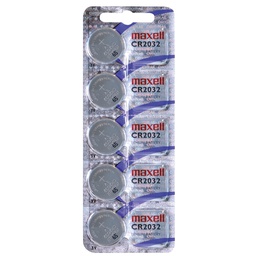 [106000032] Blister 5 Piles boutons lithium Maxell CR2032