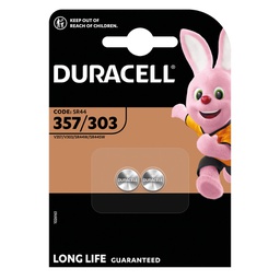 [106000035] Pile pour montre Duracell 303/357 (SR44) Blister 2 u