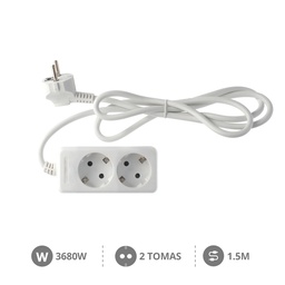 [100005009] Base múltiple 2T (3x1.5mm) 1,5M Blanca