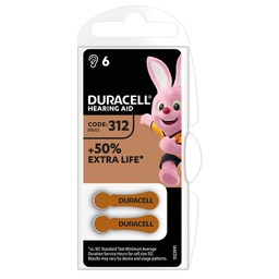 [106000042] DURACELL hearing aid DA312 Battery 6pcs/blister
