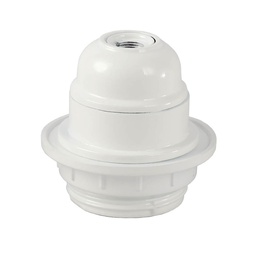 [101535001] E27 semi-threaded bakelite lamp holder White