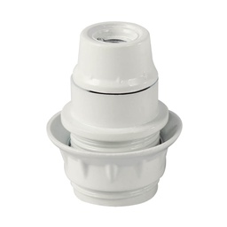 [101535002] E14 semi-threaded bakelite lamp holder White