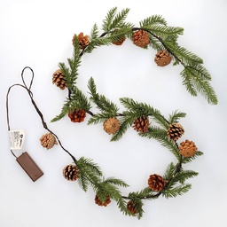 [204690035] 1,4M LED garland with pine branches and pine cones Warm White