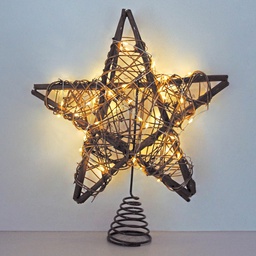 [204690068] 50L Rattan star for Christmas tree 2xAA Warm White