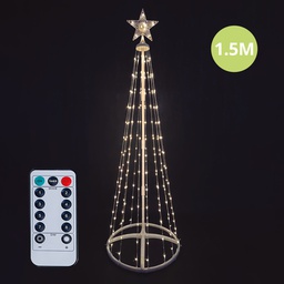 [204690081] 1,5M USB LED Tree with remote 8 functions Warm White IP44