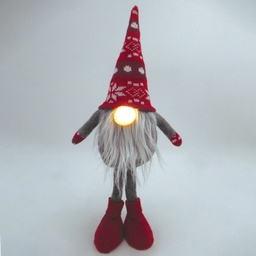 [204690110] Kazbo Red and Grey LED Christmas standing gnome 40cm 2xCR2032