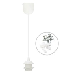 [101550001] Lámpara colgante Cuval E27 1M Blanco