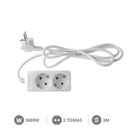 [100005019] 2 way socket White (3x1.5mm) 3M wire