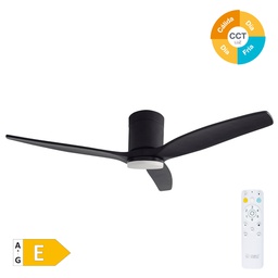 [300005048] Kasama 52' DC ceiling fan with remote control CCT 3 blades dimmeable Black/Wood