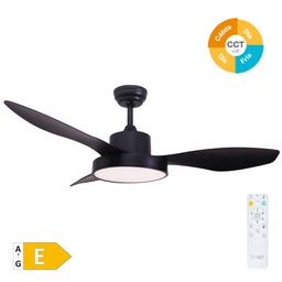 [300005051] Biula 48' DC ceiling fan with remote control CCT 3 blades dimmeable Black