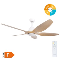 [300005060] Kilwa 60' DC ceiling fan with remote control CCT 5 blades Natural/White