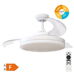 [300005068] Tungati 42' DC ceiling fan with remote control CCT 3 retractable blades transparent White