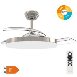 [300005070] Tungati 42' DC ceiling fan with remote control CCT 3 retractable blades transparent Nickle