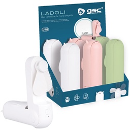 [300010033] Mini ventilador de mano plegable Ladoli USB recargable - 6u caja exp