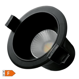 [200400015] Aro rendondo empotrable LED Mandani 7W 3000-4000-6500K antideslumbramiento Negro