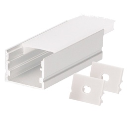 [204025046] Kit 2M corner aluminum profile for LED strips up to 15mm