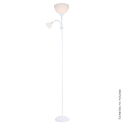 [204400045] Lámpara de pie Serie Nawis 1760mm E27 con luz de lectura E14 Blanco
