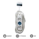 Base multiple 3T (3x1.5mm) 5M Blanca