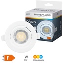 Ovan Rounded Recessed Movable LED Fixture 7W 3000-4000-6500K White 10pcs shirnked