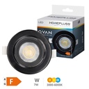 Ovan Rounded Recessed Movable LED Fixture 7W 3000-4000-6500K Black 10pcs shirnked