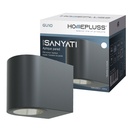 Aplique pared Serie Sanyati redondo 1 luz GU10 Máx. 10W IP54 Negro