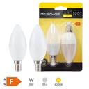 2 x pack C37 LED bulb 6W E14 4200K 10pcs/box