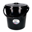 Balde com alça e tampa 15L Preto