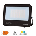 Proyector aluminio LED Bassarel 100W 4000 - 5000 - 6500K IP65 Negro