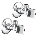 Pack 2 angle valves anti-limescale 1/2"x3/8